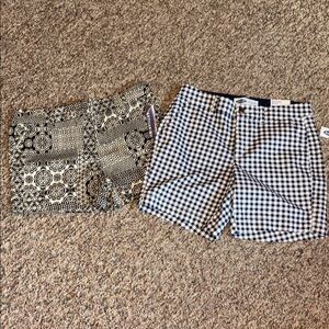 Bundle New Shorts Old Navy White/Navy Check Gingham & Artisan NY Black/Cream